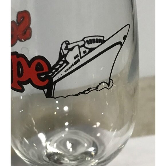 SeaEscape Cruise Goblet Collectible Glass Wine Glass 6" Tall - Picture 4 of 8